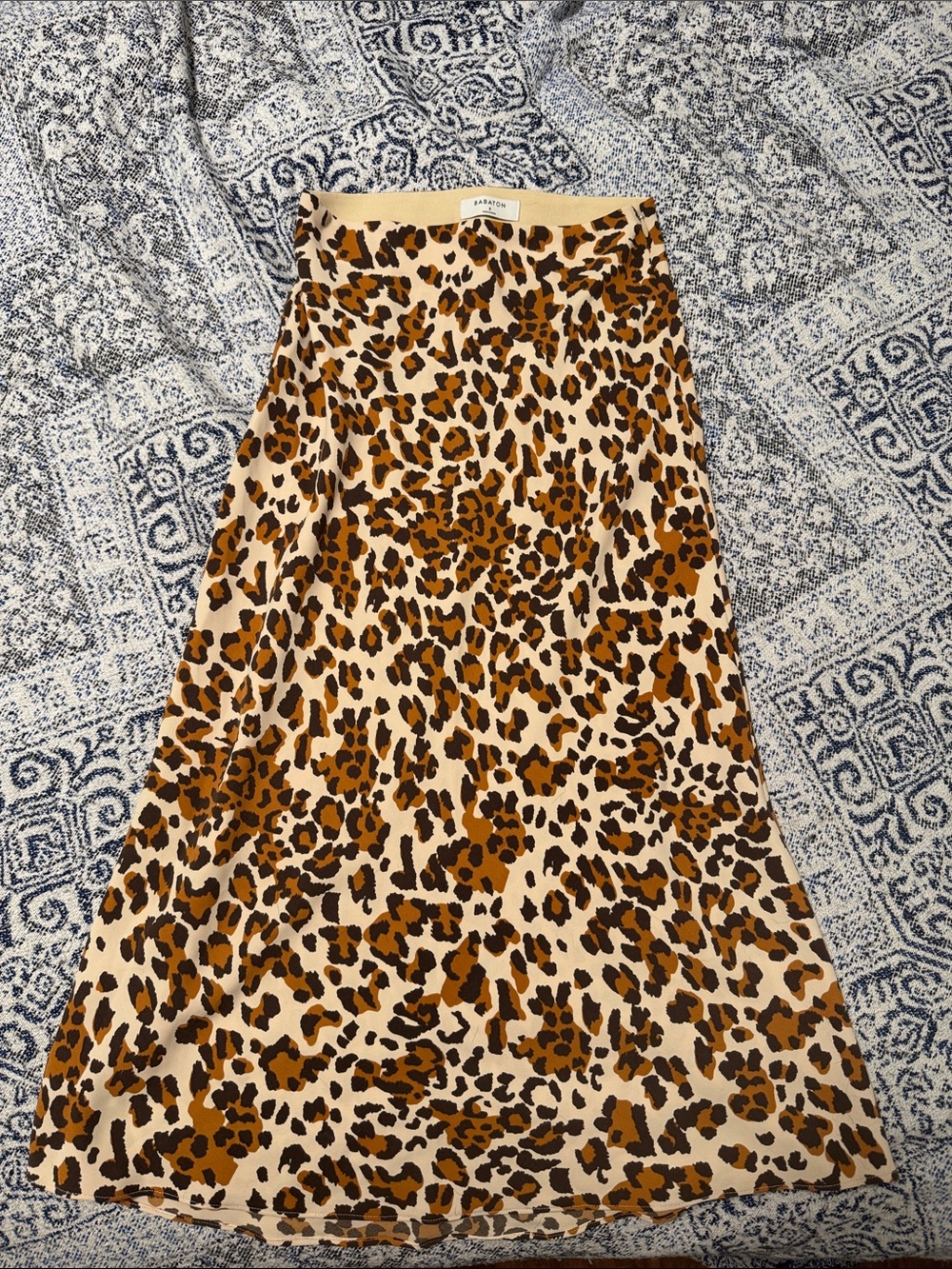Babaton Leopard Print Midi Skirt - Tan & Black